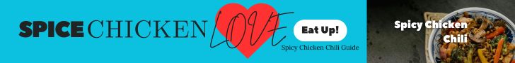 Banner image that is clickable with spicy chicken banner img and has name of site